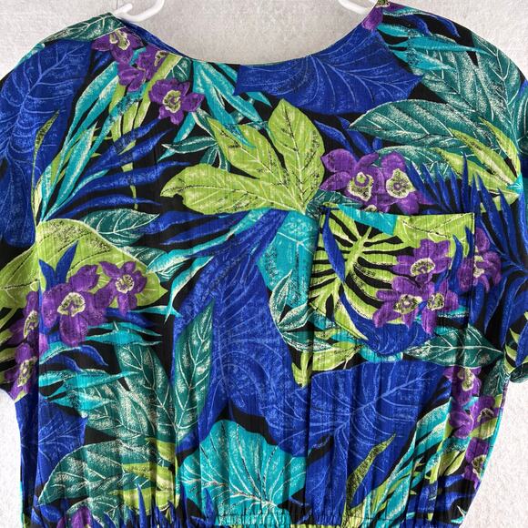 Vintage RJ Stevens Tropical Dress Women's 10 Paradise Beachy Resort Vacation - Picture 8 of 16